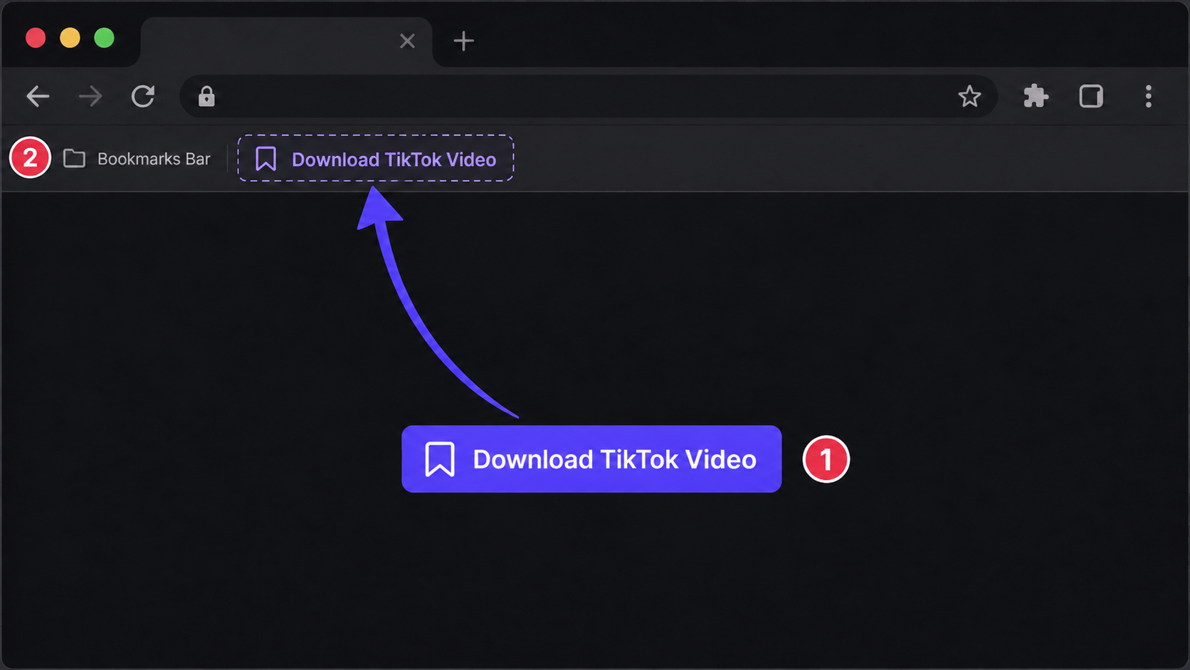 Drag to your bookmarks bar, then click it while viewing a public TikTok video to download it automatically.